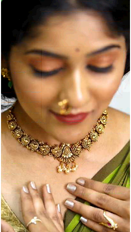 Deep Nakas Peacock With Pearls Short Necklace 24kt Gold Polish